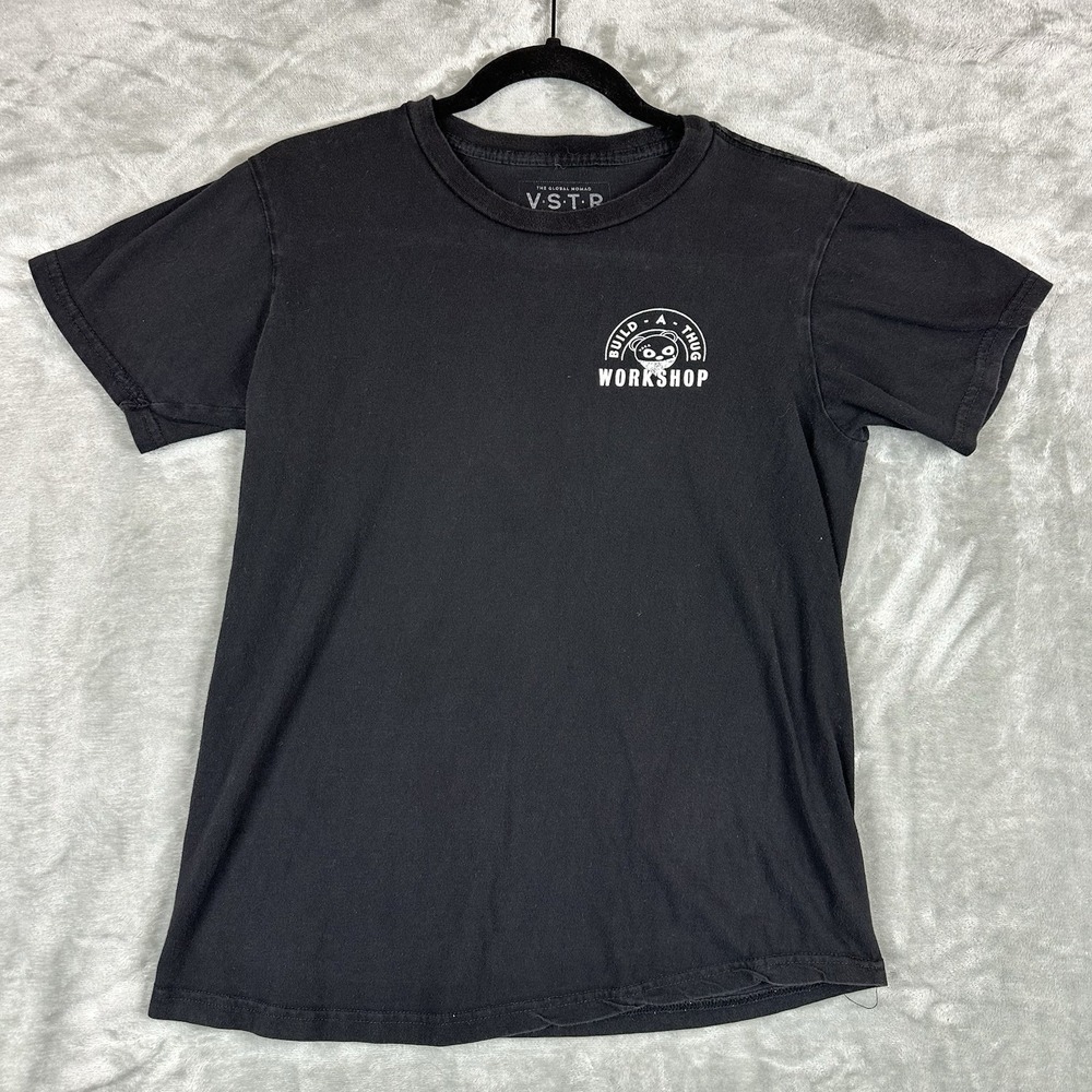 V.S.T.R. T-Shirt Women's S Black Graphic Print "Build A Thug Workshop"